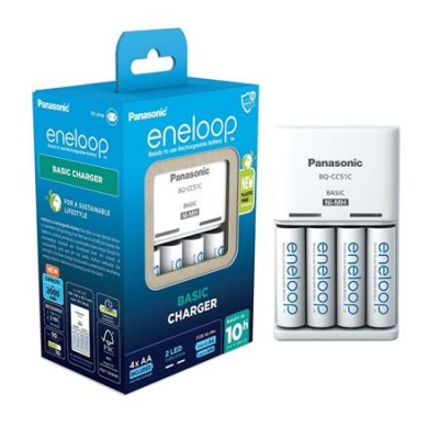 Nabíjačka batérií, AA/AAA, 4x2000 mAh AA, PANASONIC "Eneloop"