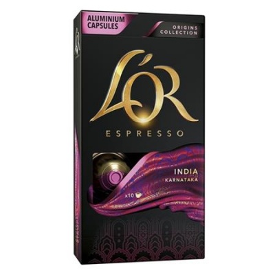 Kávové kapsule, 10 ks, JACOBS DOUWE EGBERTS "L`OR India"