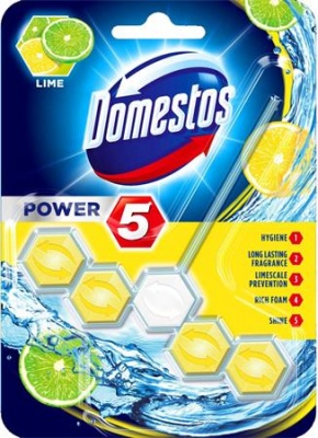 WC osviežujúci blok, 1 ks, DOMESTOS "Power 5", limetka